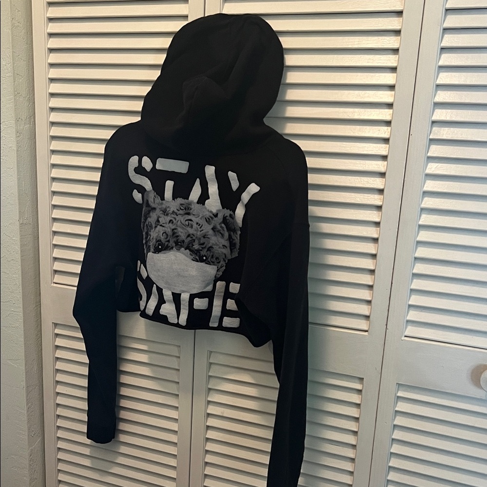 # 0713+ Black Women's Cropped Hoodie “ GLACK” - Picture 3 of 10